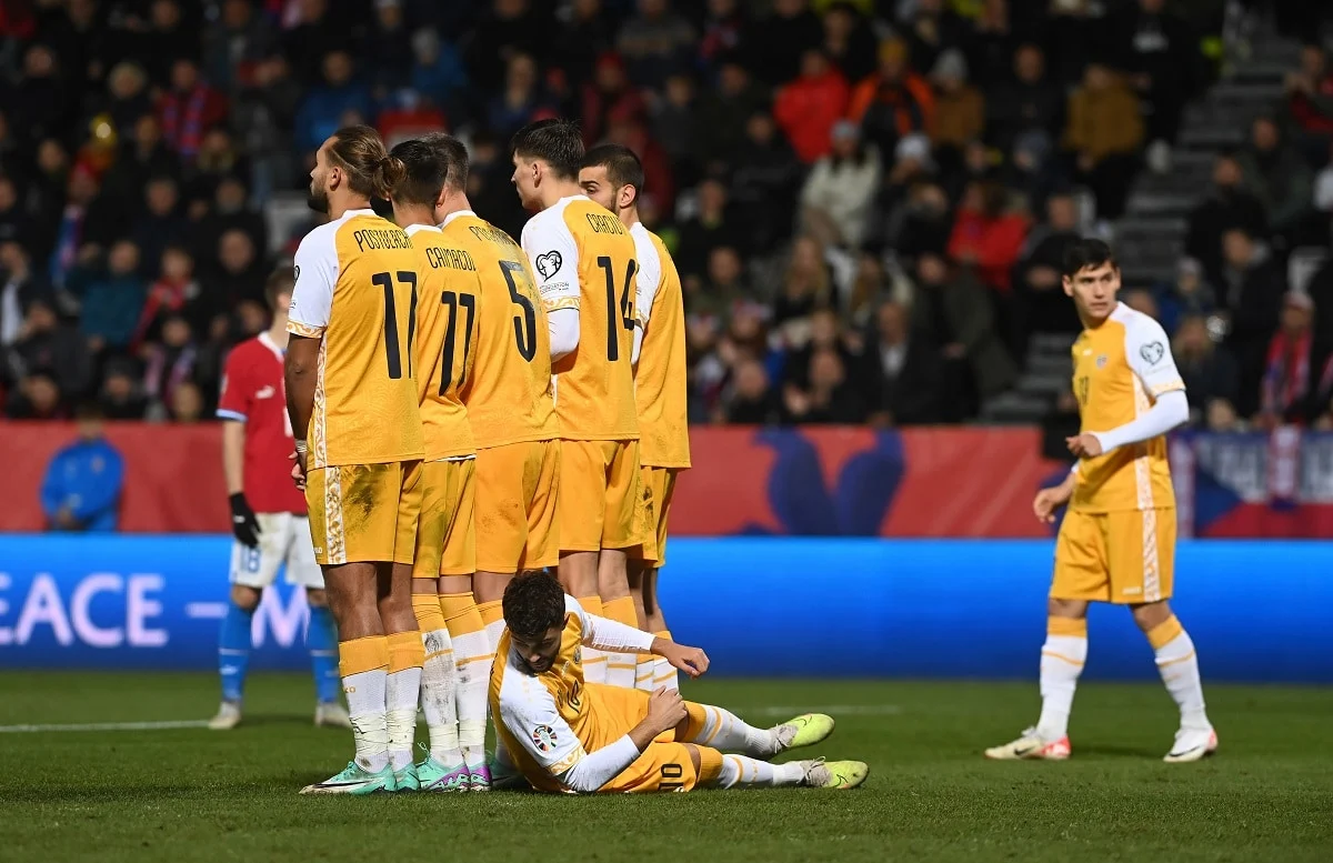 Jogadores da Moldávia em ação