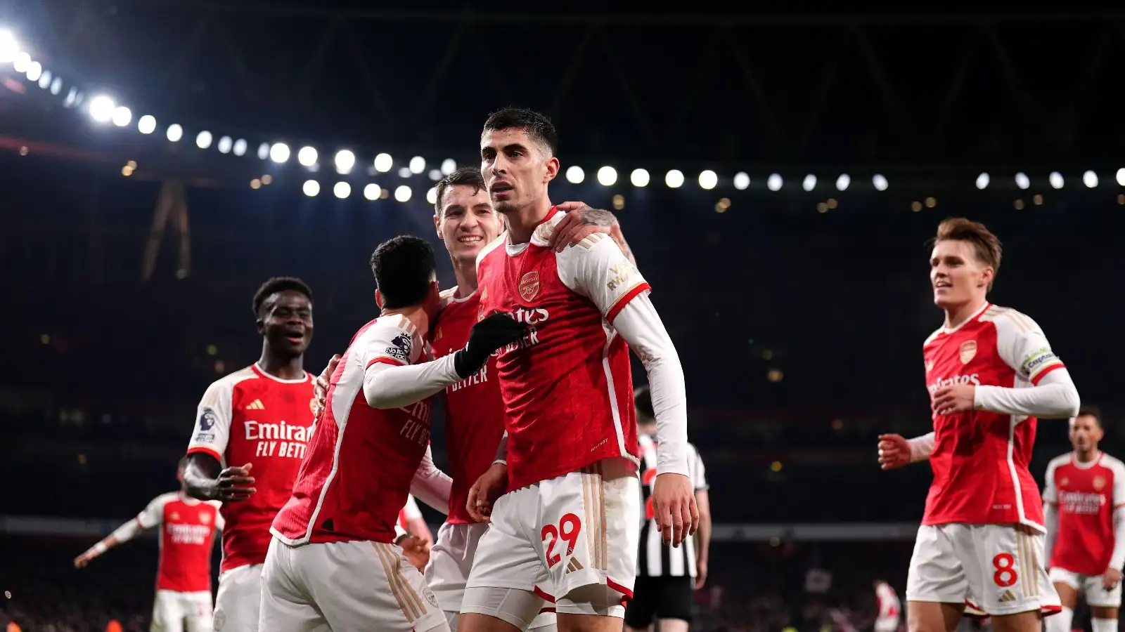 Jogadores do Arsenal em ação