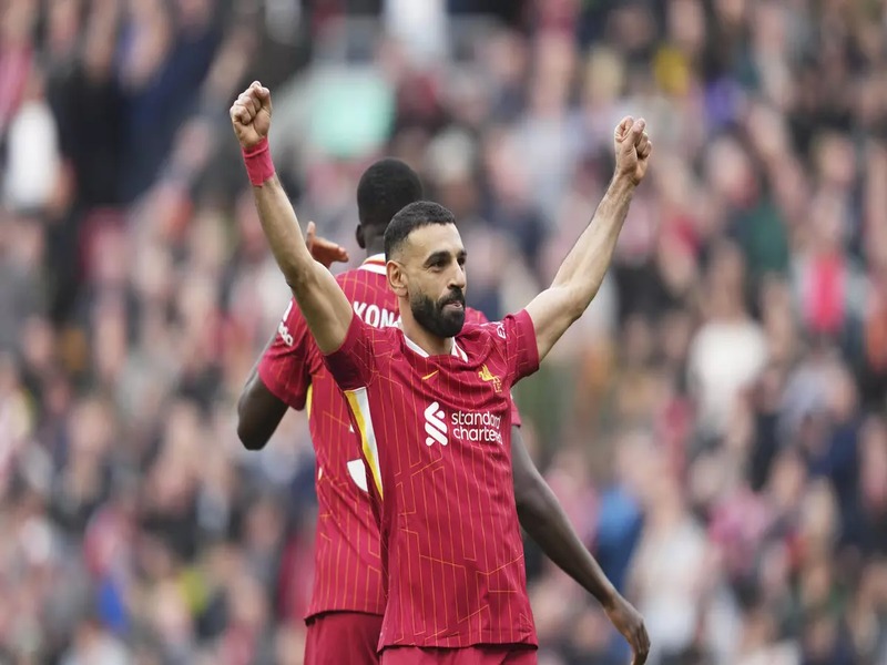 Salah em comemoração pelo Liverpool - Reprodução: Yandex