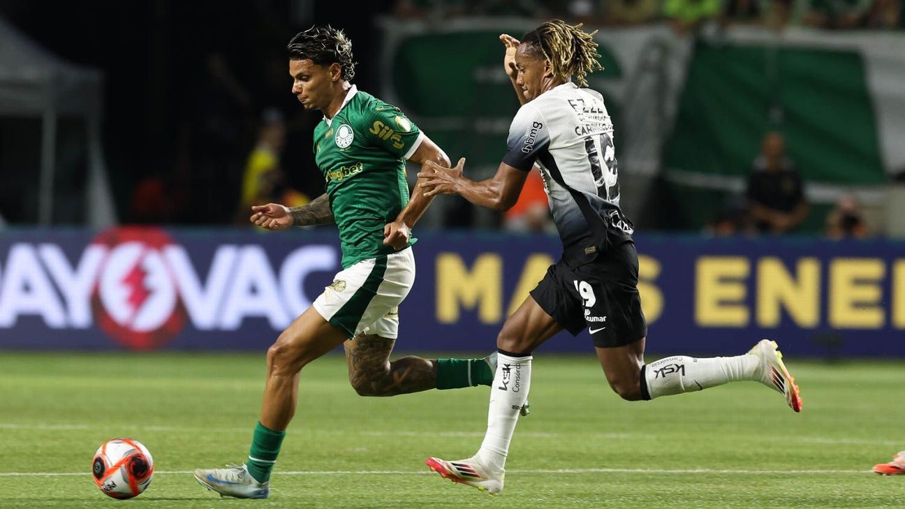 Jogadores de Palmeiras e Corinthians - Final do Paulistão